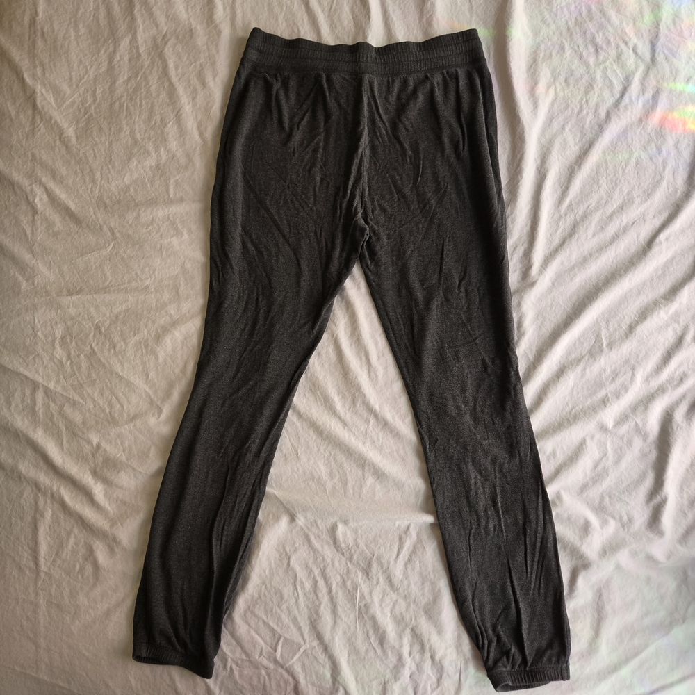 Beyond Yoga Dark Gray Ripped Knee Joggers Drawstring Waist Hip Pockets EB2 - Picture 7 of 8